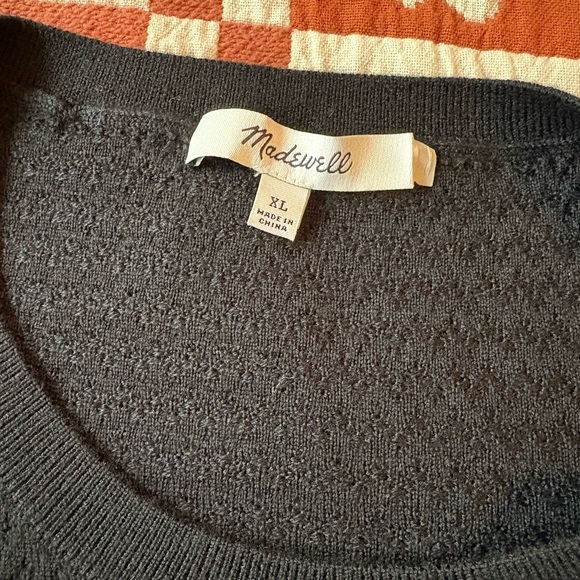 Women’s Madewell Puff Sleeve Black Sweater Tee - Picture 3 of 5